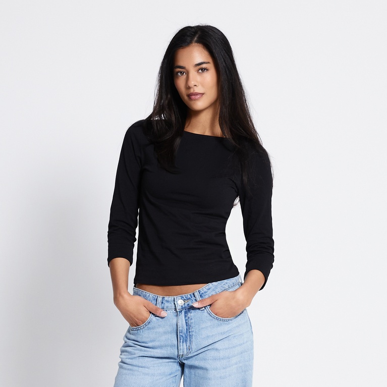 Boat neck 3/4 sleeve top "Desire"